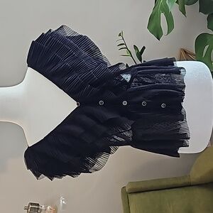 Anthropologie Flirty, mesh, polka dot blouse